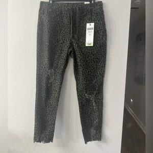 YMI brand Leopard Print Denim Jogger Pants